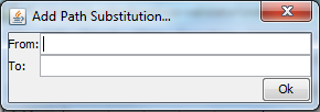 Popup window for entering substitution 'find-and-replace'