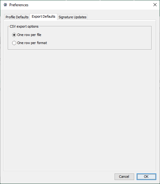 Export defaults