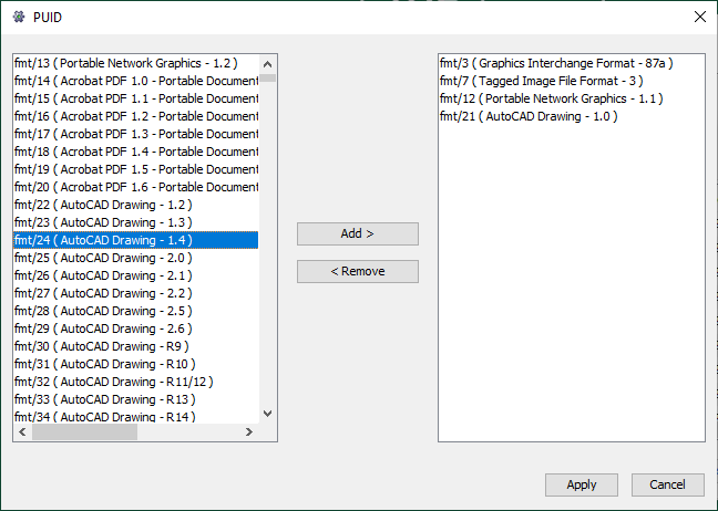 Filter option selected