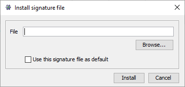 Install signature file
