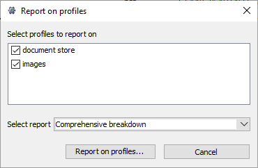 Select profiles to report