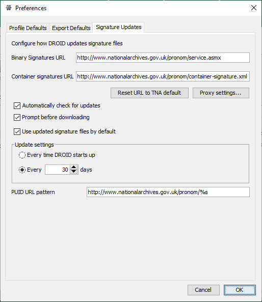 Signature updates